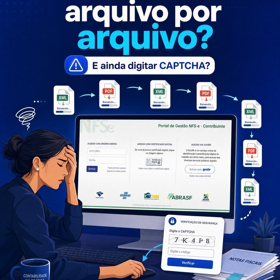 Contador, quantas horas sua equipe ainda perde baixando XML e PDF um por um?